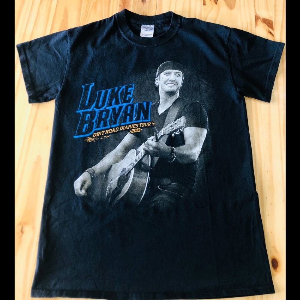 LUKE BRYAN Dirt Road Diaries 2013 Tour Double Sided Size Small T-Shirt Black Tee